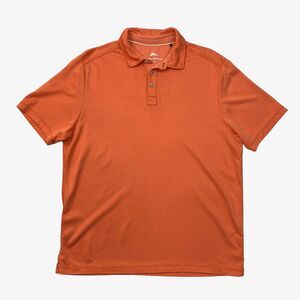 Tommy Bahama Polo Shirt Mens Medium Mango Button Up 3 Button Placket Performance